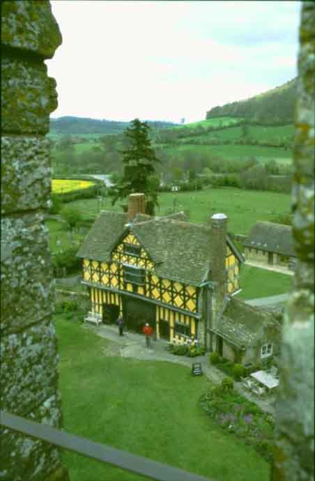 Stokesay gatehouse from the castle ramparts